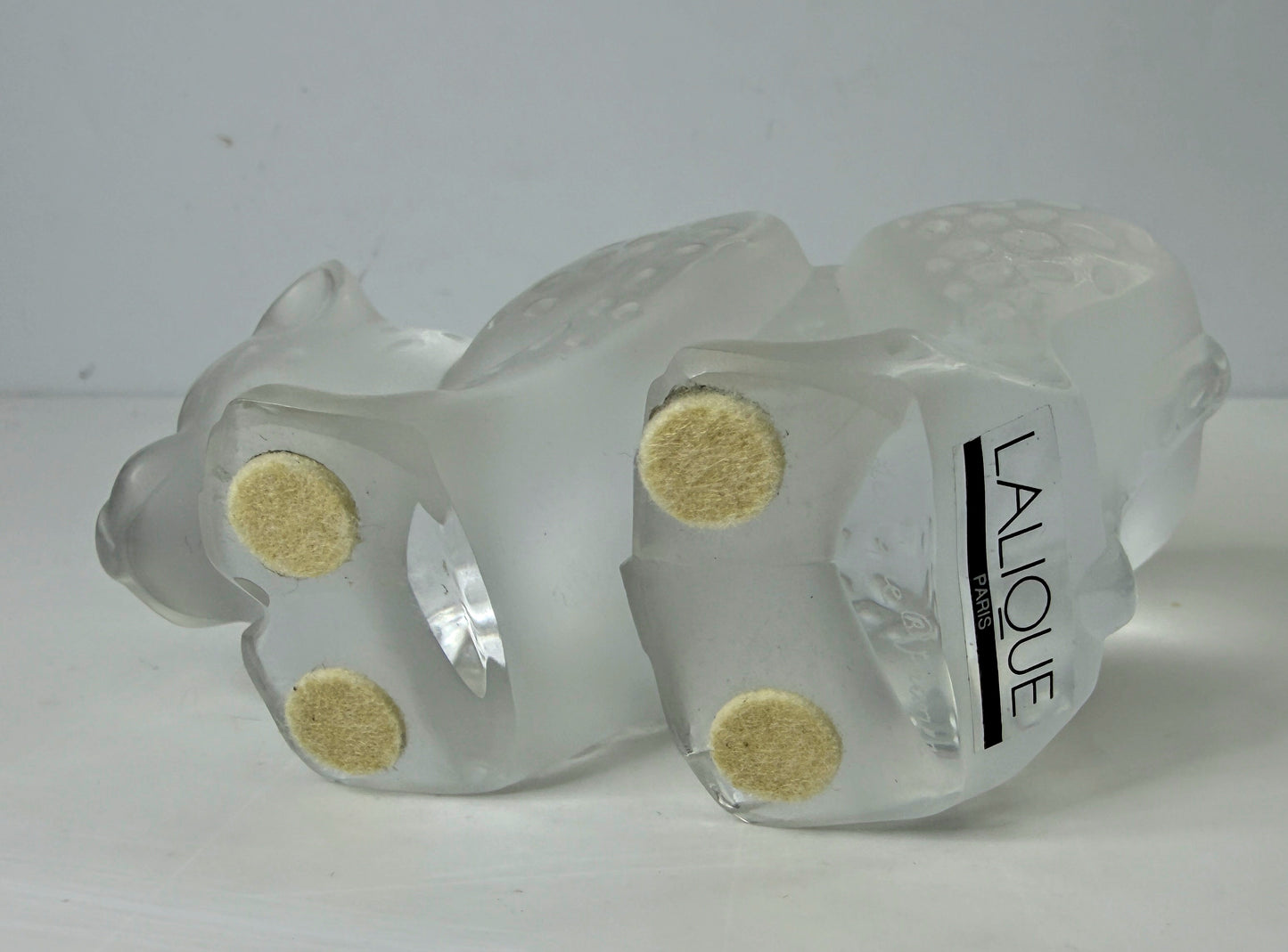 Vintage Lalique Tambwee Lion Cubs Crystal Figurine Signed Box COA France A1157