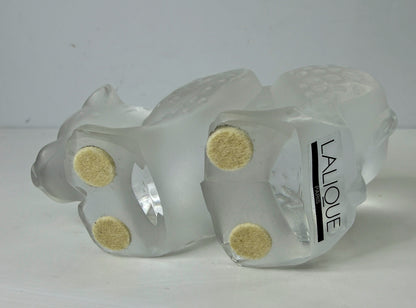 Vintage Lalique Tambwee Lion Cubs Crystal Figurine Signed Box COA France A1157