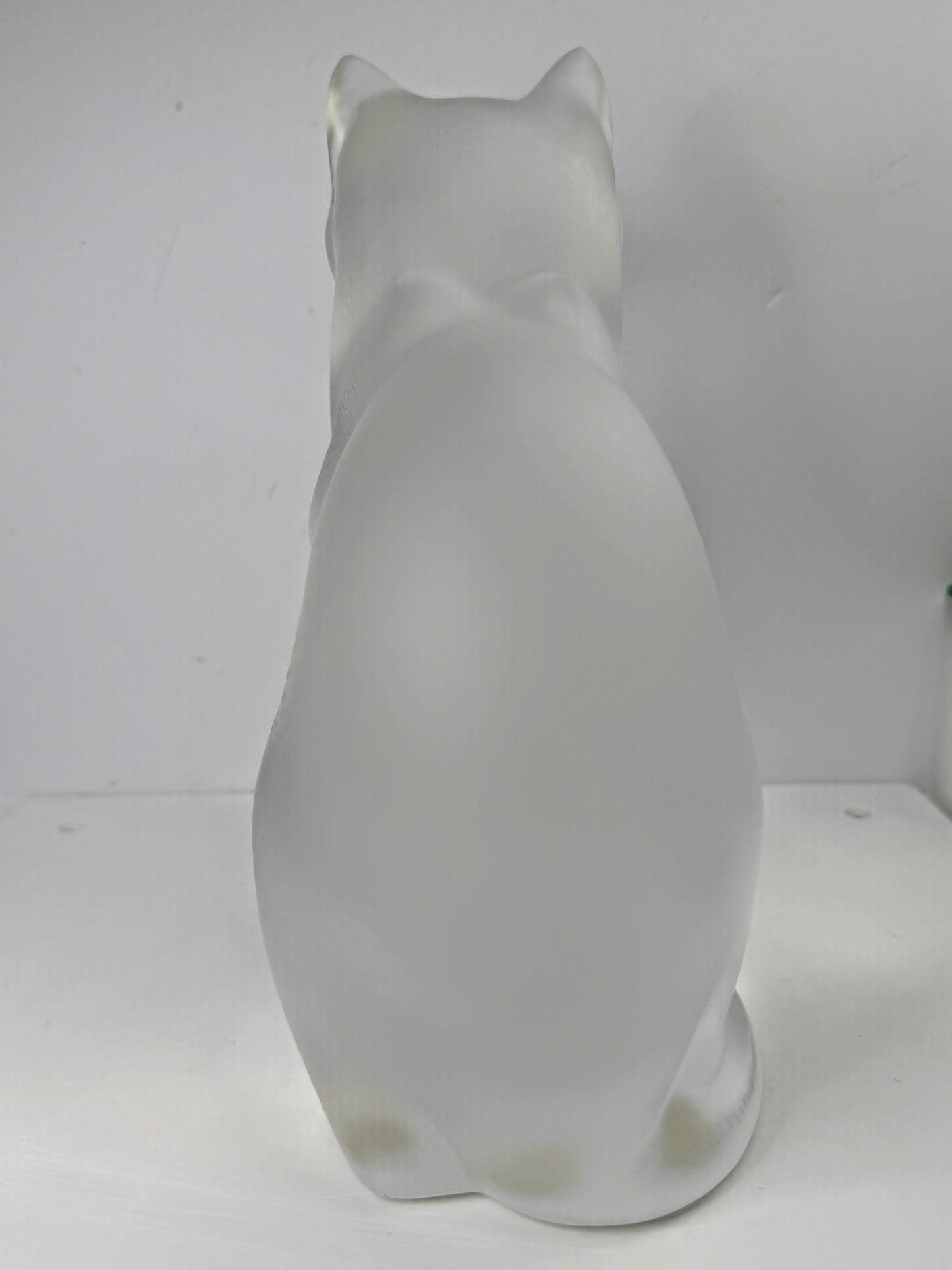 Vintage Lalique Frosted Crystal "Chat Assis" Sitting Cat Figurine 8 1/4" A994