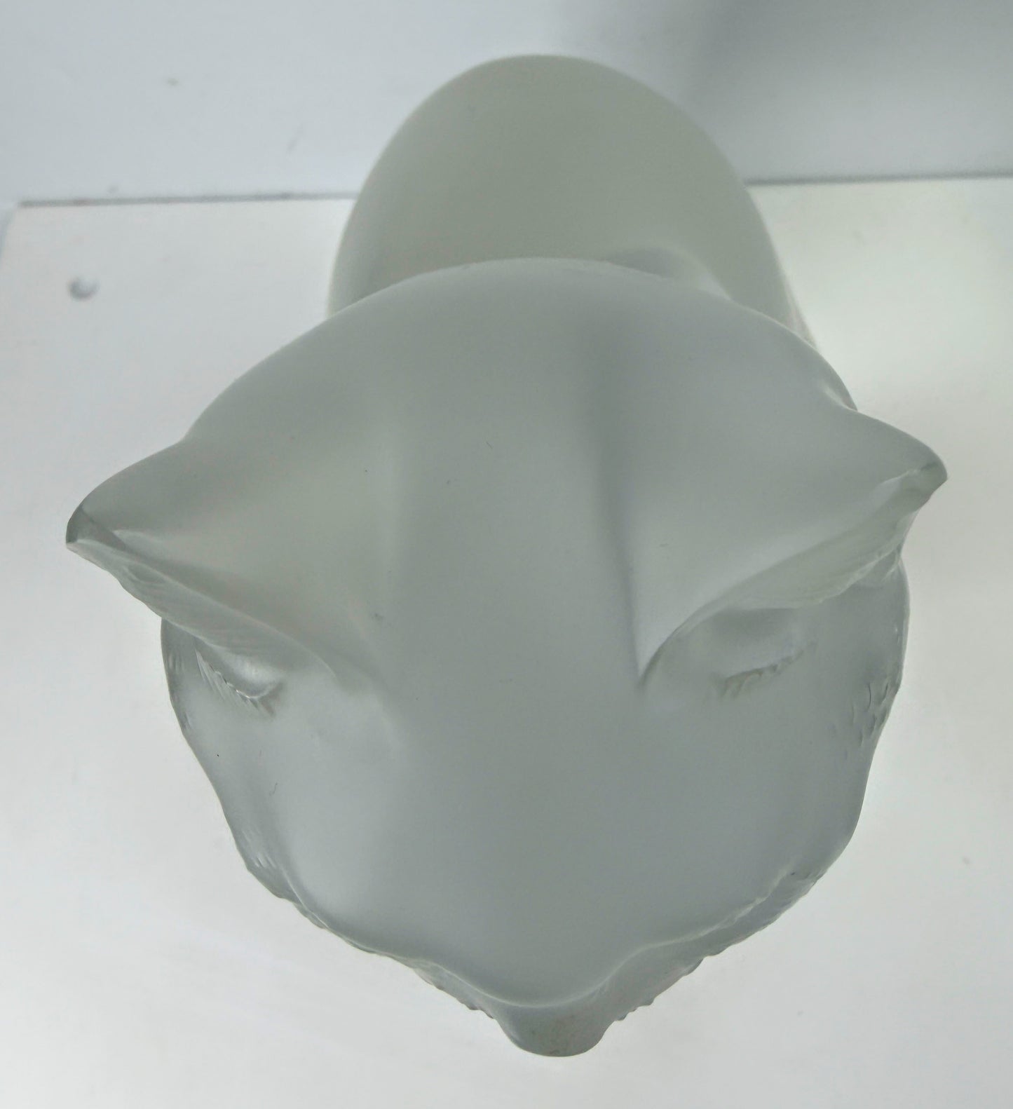 Vintage Lalique Frosted Crystal "Chat Assis" Sitting Cat Figurine 8 1/4" A994