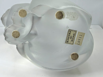 Vintage Lalique Frosted Crystal "Chat Assis" Sitting Cat Figurine 8 1/4" A994