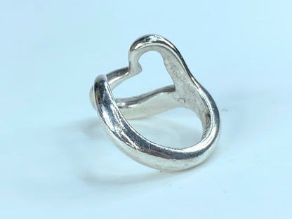 Silver Tiffany & Co Elsa Peretti Open Heart Ring JR9025