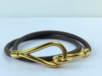 Hermès Jumbo Hook Double Tour Leather Bracelet in box authentic GS484