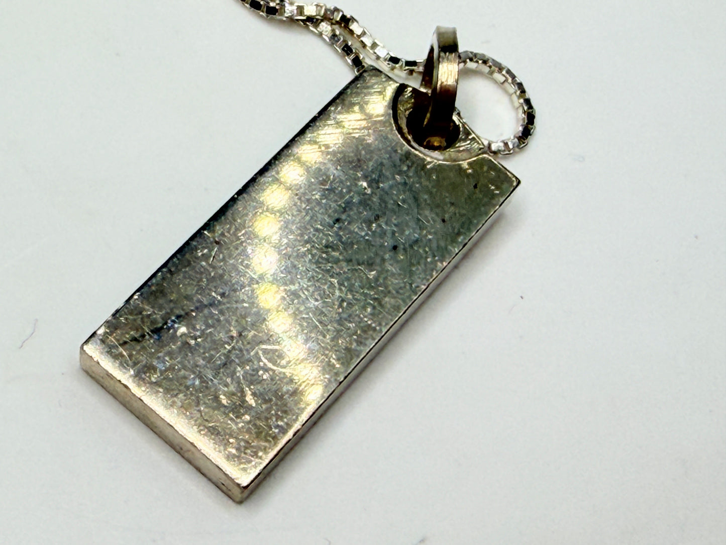 Birmingham 1978 Ronex Sterling Silver Ingot Pendant Necklace 16" JR1263