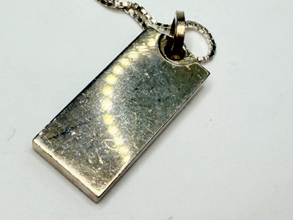 Birmingham 1978 Ronex Sterling Silver Ingot Pendant Necklace 16" JR1263