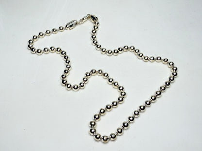 Italian Sterling Silver Ball Chain Bracelet 4.15mm Solid H925 JR1264