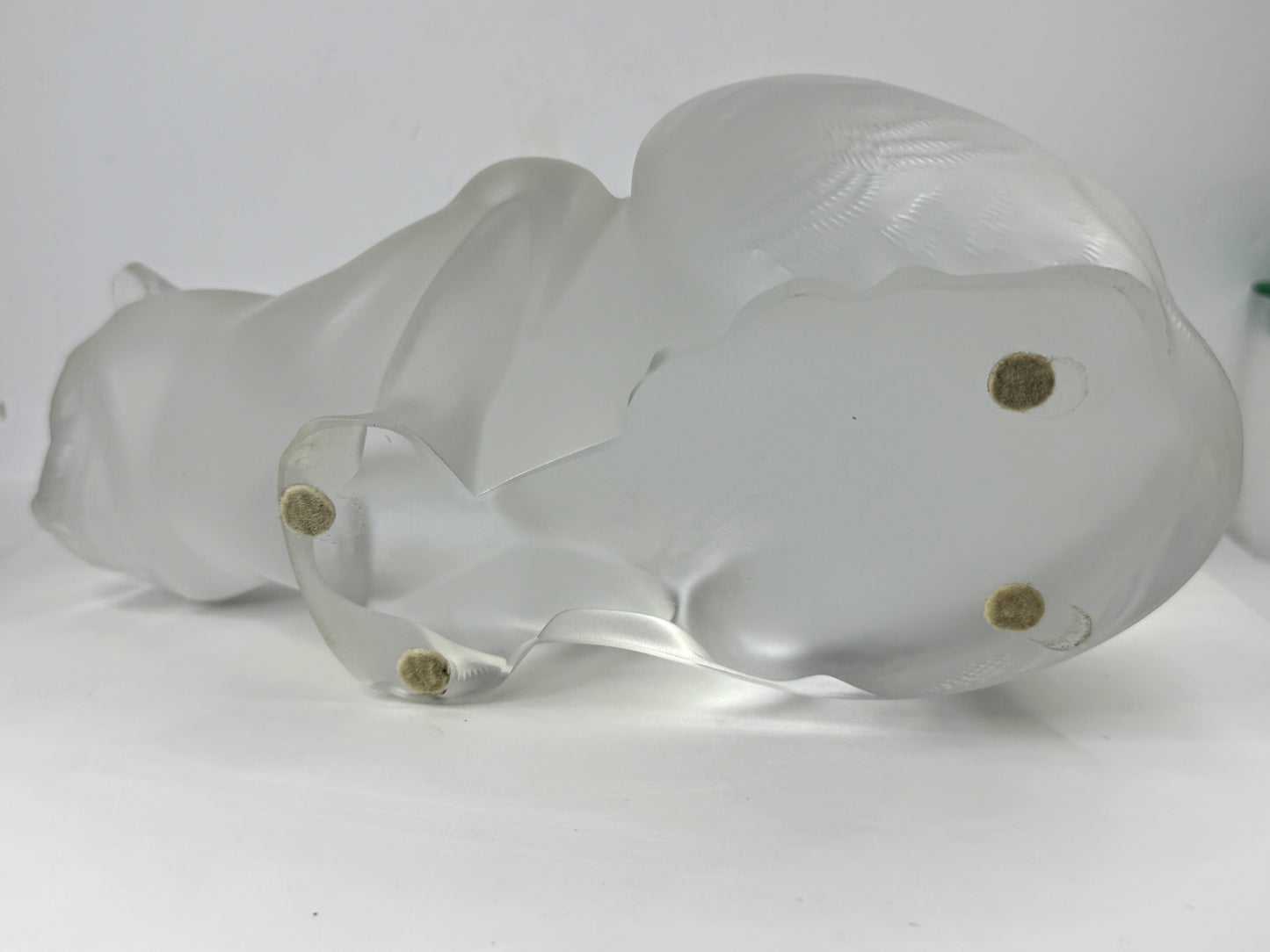 Vintage Lalique France Chat Couché Frosted Crystal Crouching Cat Sculpture A1158