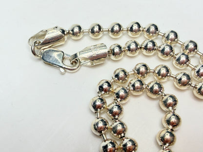 Italian Sterling Silver Ball Chain Bracelet 4.15mm Solid H925 JR1264
