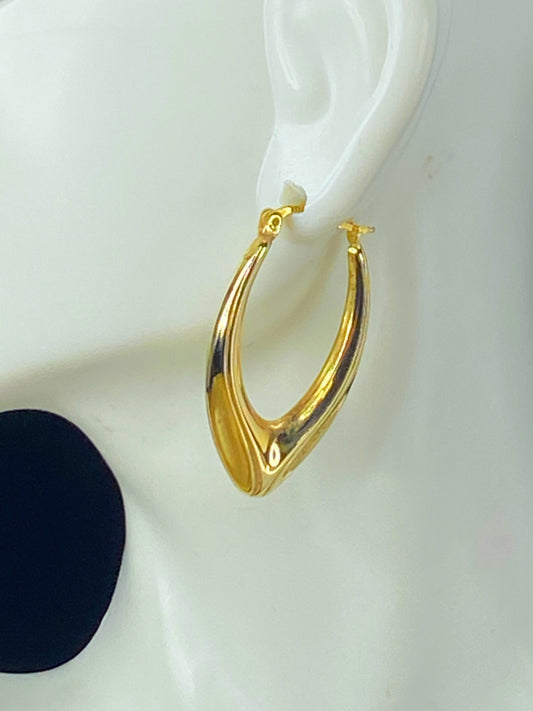 Modernist 14K yellow gold puffy earrings