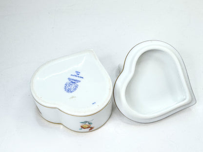 Vintage Herend Hungary Kimberly Heart Cat Trinket Box Hand Painted A1184