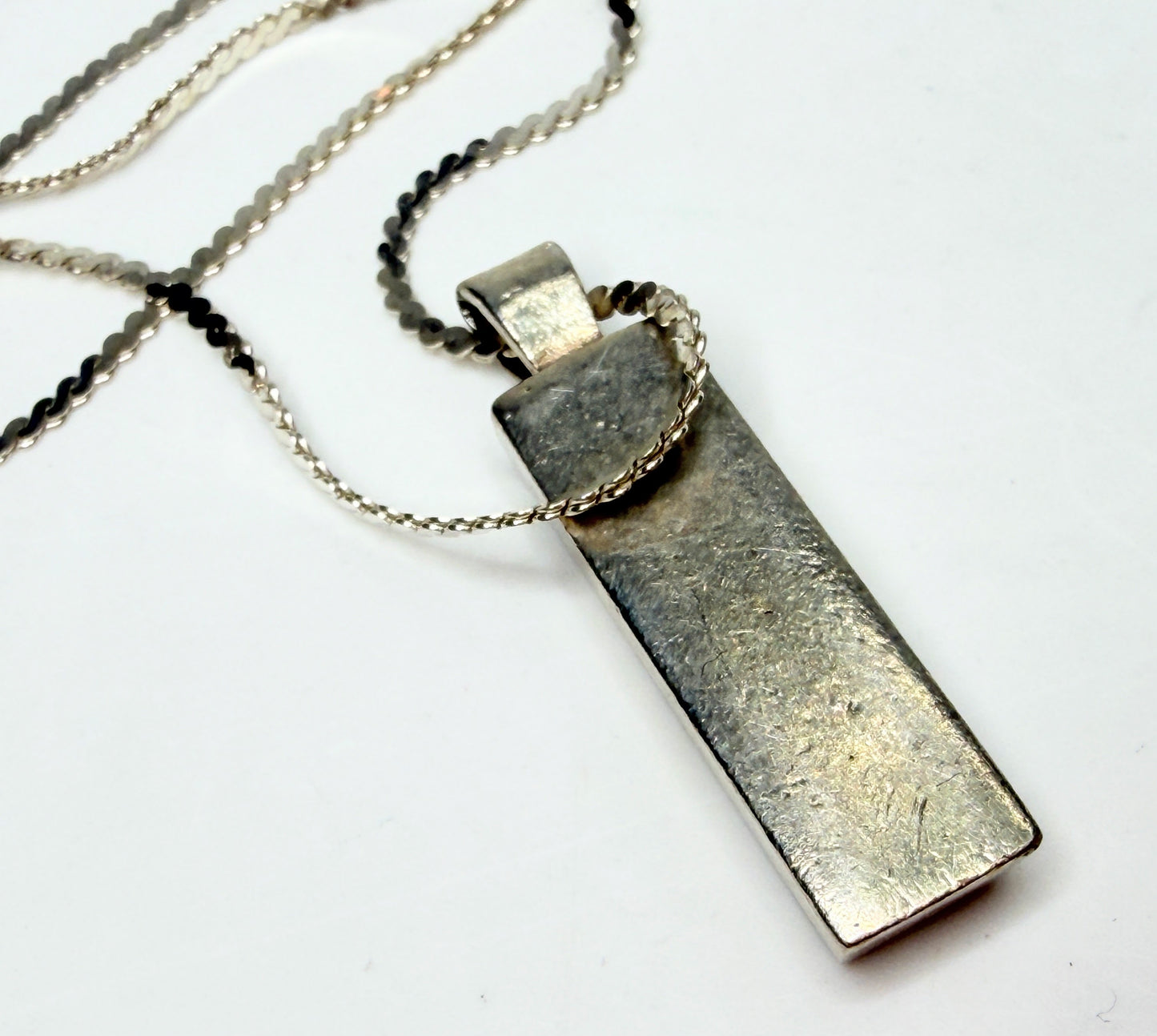 Birmingham 1978 Ronex Sterling Silver Ingot Pendant Chain JR1265