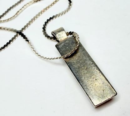 Birmingham 1978 Ronex Sterling Silver Ingot Pendant Chain JR1265