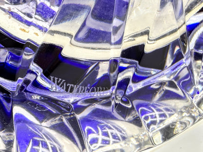 Vintage Waterford signed cobalt blue cased cut crystal water pitcher jug A1159
