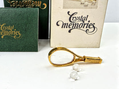 Vintage Swarovski Crystal Memories Retired Tennis Racquet Ball Set Boxed S296