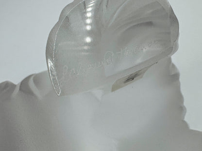 Vintage Lalique France Frosted Crystal Yorkshire Terrier Dog Figurine A1185