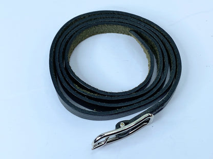 Hermès Black Leather Hapi Single Tour Bracelet Palladium Buckle GS486