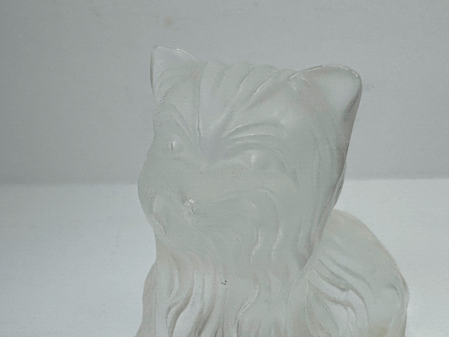 Vintage Lalique France Super Boy Sitting Yorkshire Terrier Crystal Dog A1186