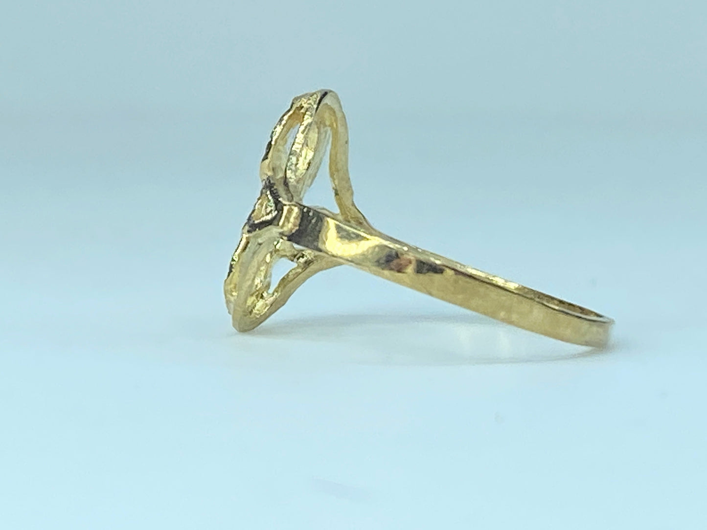 Letter "S" US Seller 10K Yellow Gold Initial Diamond Cut Ring 1.5g s7.75 JR9516