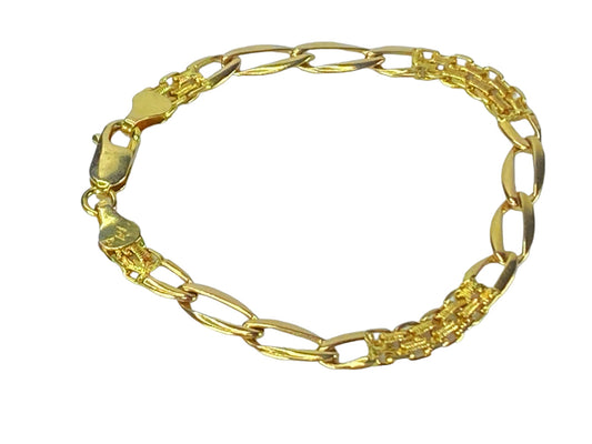 Italy 14K yellow gold 6.0mm Fancy link bracelet