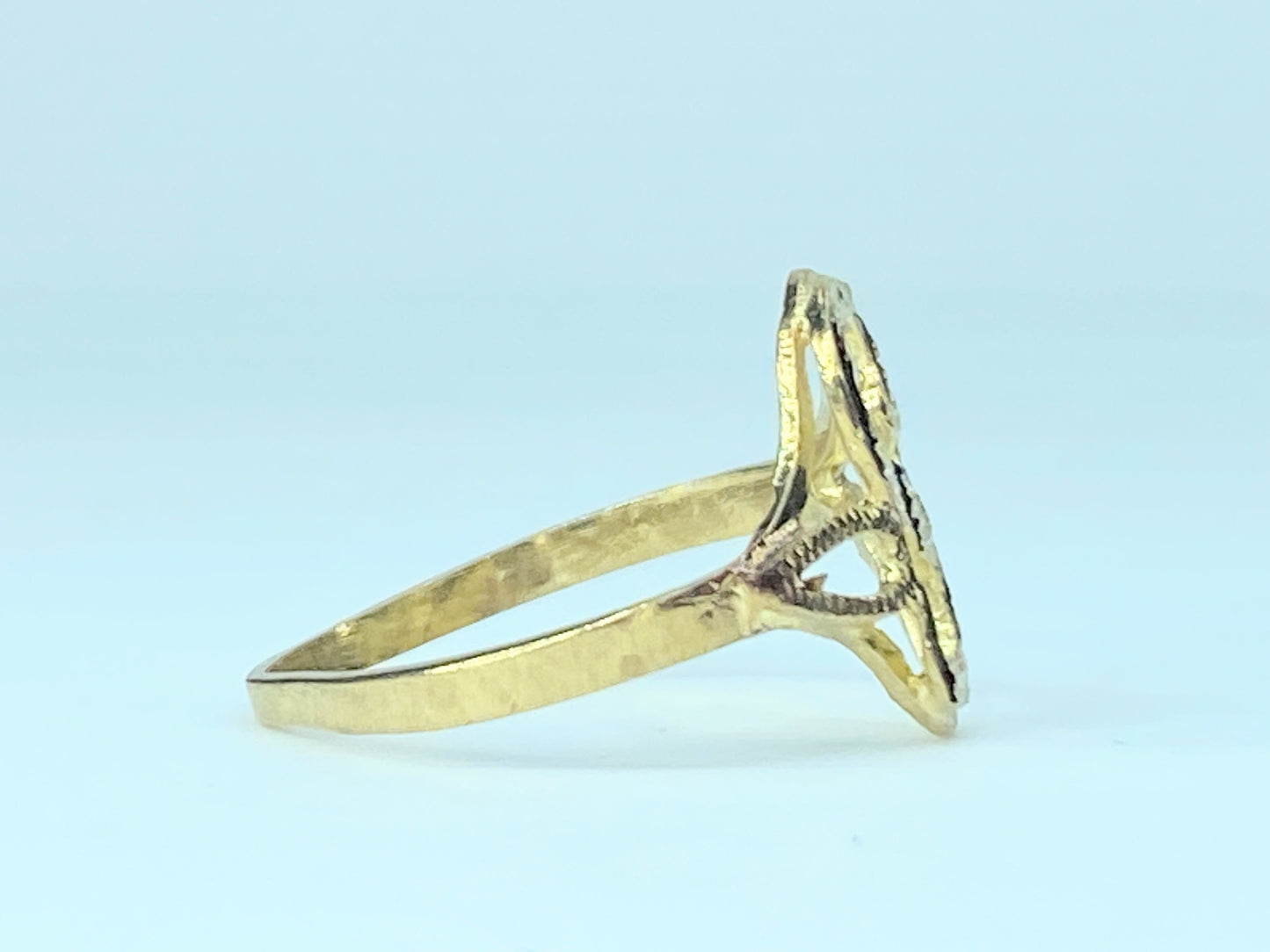 Letter "S" US Seller 10K Yellow Gold Initial Diamond Cut Ring 1.5g s7.75 JR9516