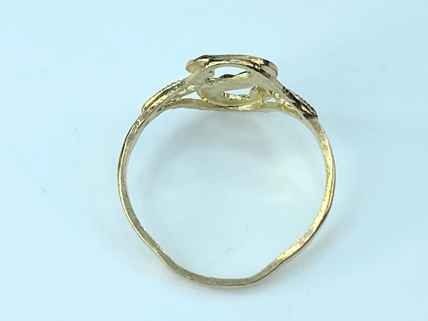 Letter "S" US Seller 10K Yellow Gold Initial Diamond Cut Ring 1.5g s7.75 JR9516