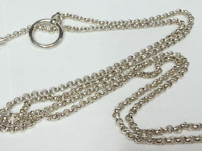 Sterling Silver Puffy Heart Toggle Necklace H925 Rope Knot Statement JR1271