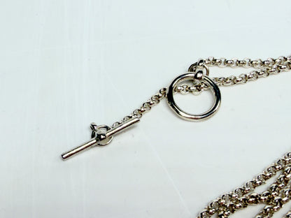 Sterling Silver Puffy Heart Toggle Necklace H925 Rope Knot Statement JR1271