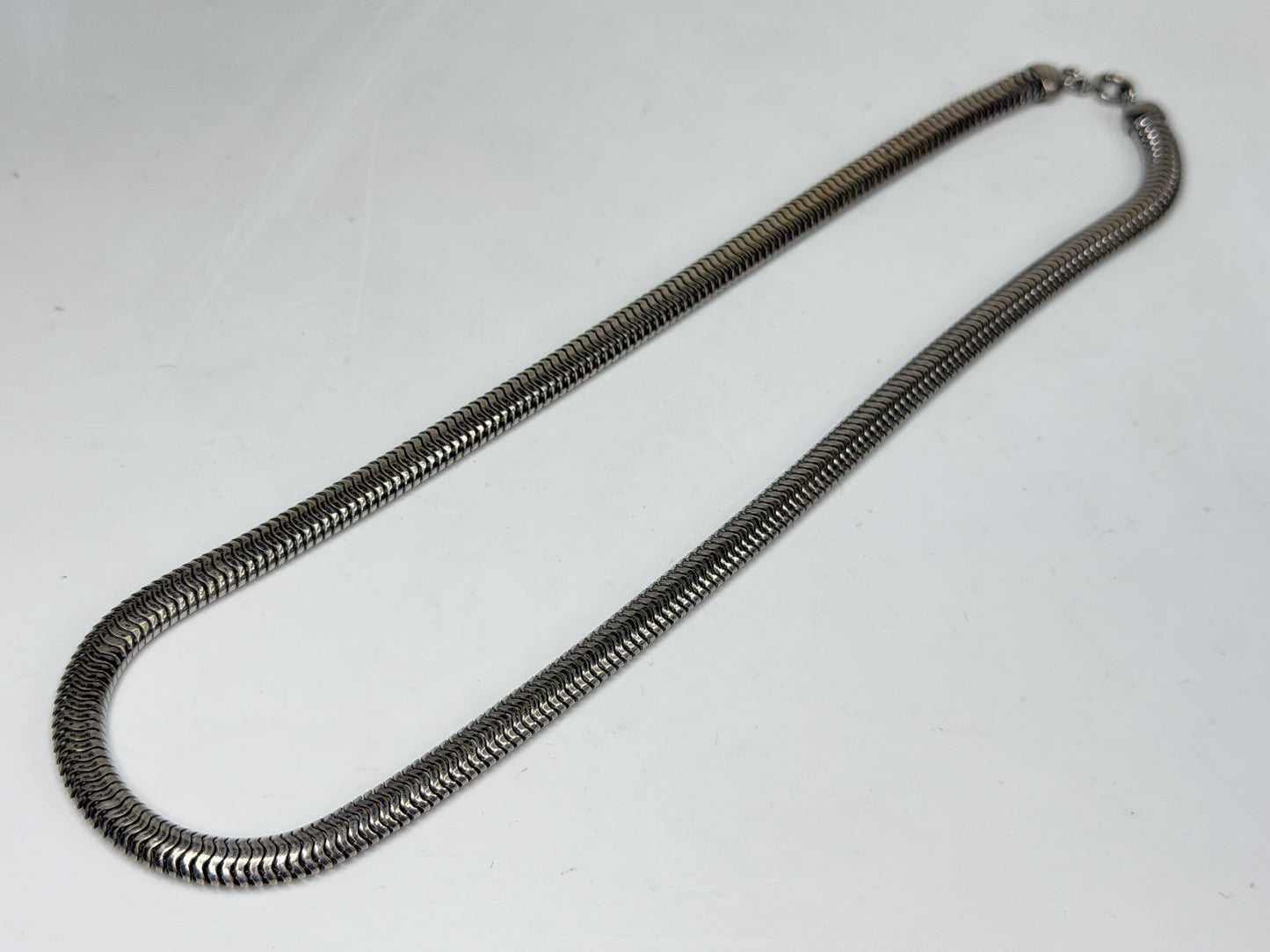 Heavy Vintage Sterling Silver Omega Necklace 5.5mm Wide by Fasiner JR1272