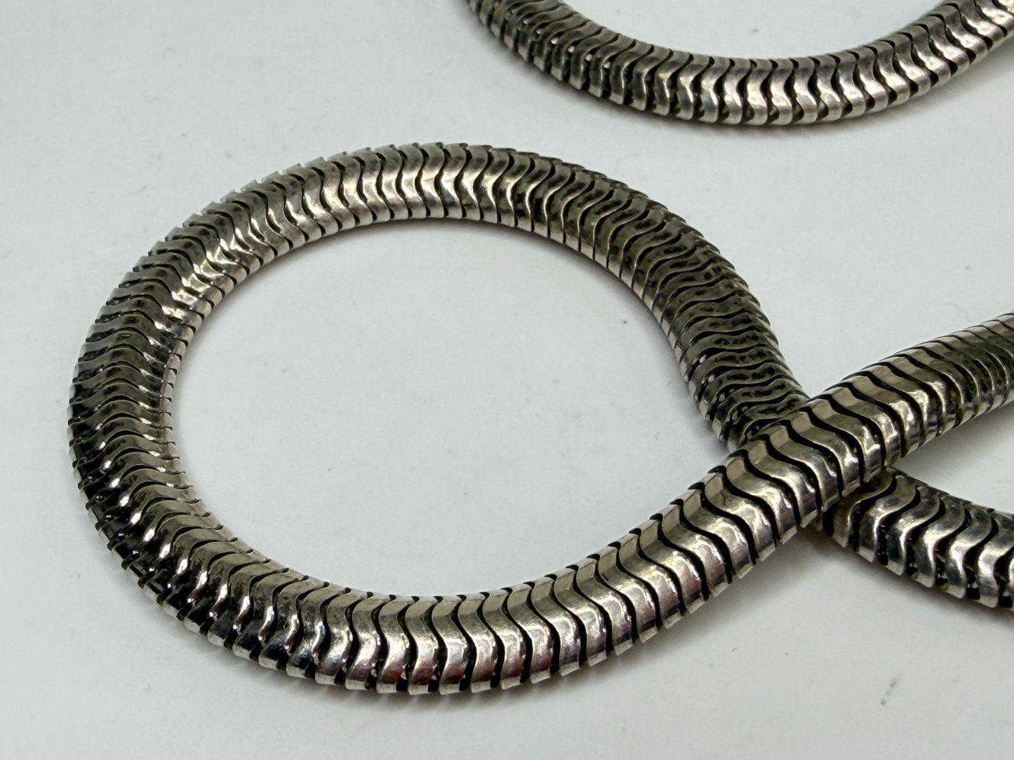 Heavy Vintage Sterling Silver Omega Necklace 5.5mm Wide by Fasiner JR1272