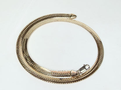 Vintage European Sterling Silver Herringbone Necklace 16.75 Inch 23.7g JR1273