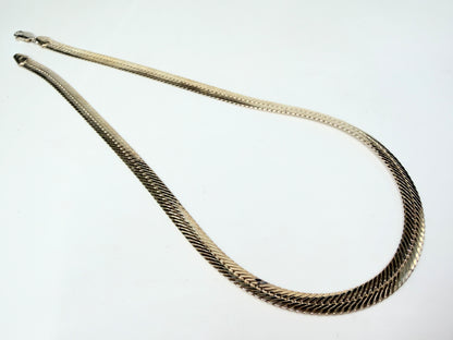Vintage European Sterling Silver Herringbone Necklace 16.75 Inch 23.7g JR1273