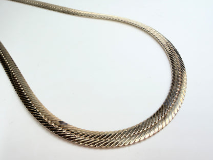 Vintage European Sterling Silver Herringbone Necklace 16.75 Inch 23.7g JR1273