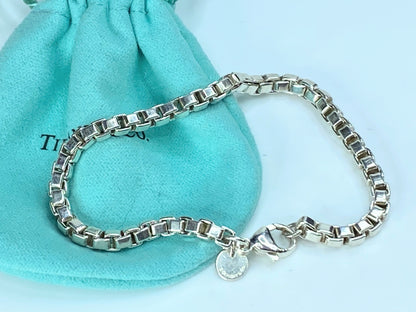 Tiffany & Co. 925 Sterling Silver Venetian Link Bracelet 7.5" JR9003