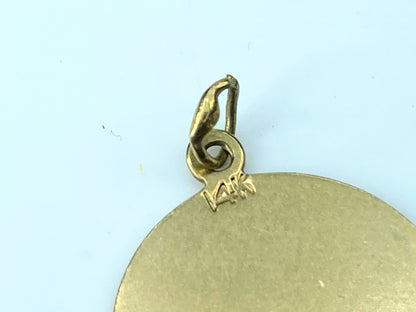 14K yellow gold travelling charm "Bon Voyage" charm pendant 2.2gm JR9522