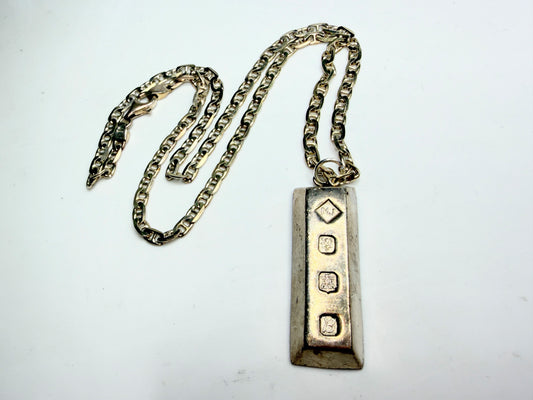 Birmingham 1978 Ronex Sterling Ingot Figaro Chain Necklace Heavy UK JR1275