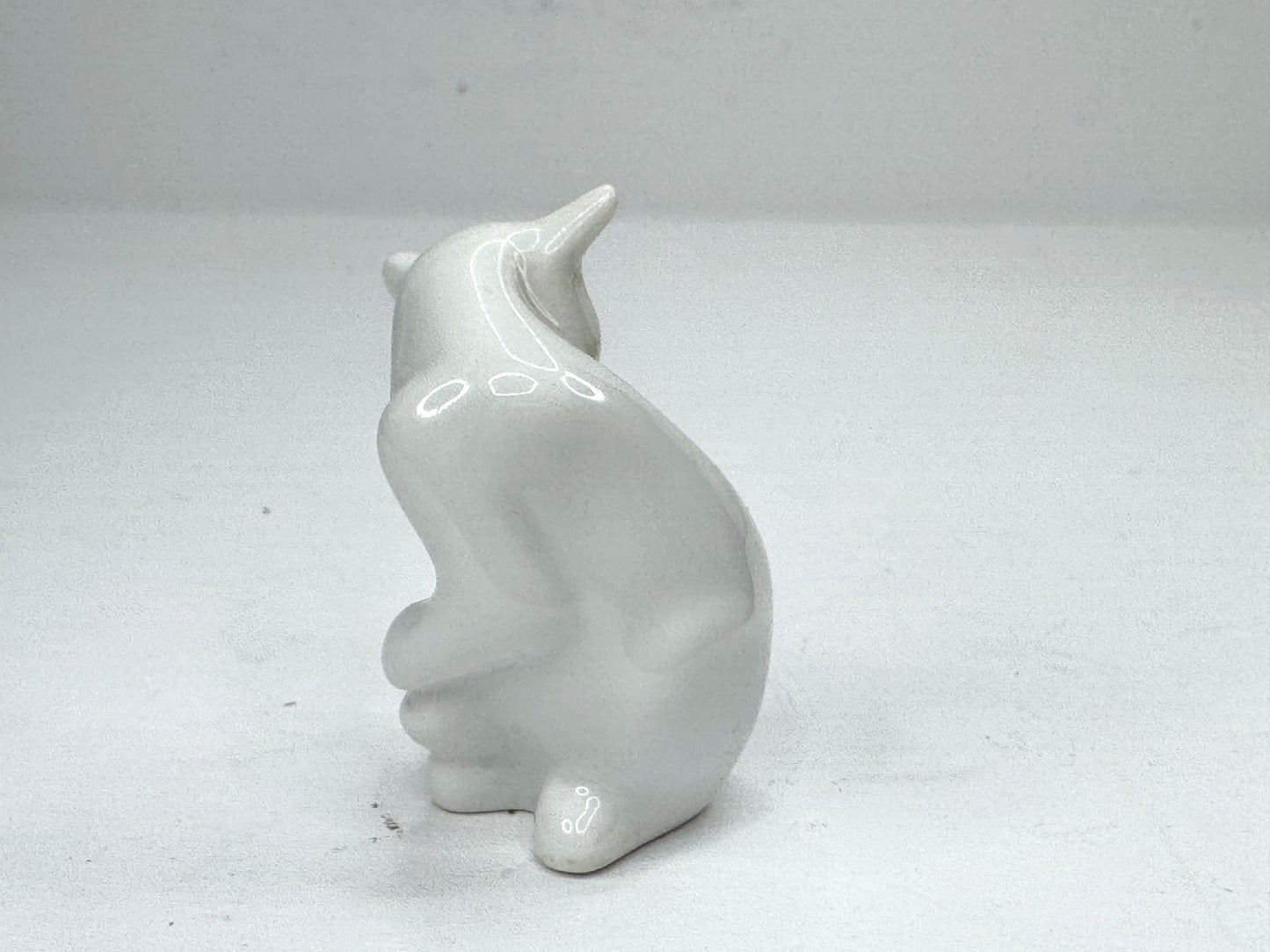 Vintage Herend White Arched Cat Hand Painted Porcelain Figurine A1192