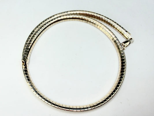 Italian H925 Sterling Silver Omega Necklace 16 Inch 5.5mm 26.4g JR1276