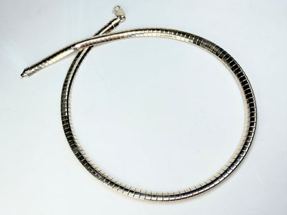 Italian H925 Sterling Silver Omega Necklace 16 Inch 5.5mm 26.4g JR1276
