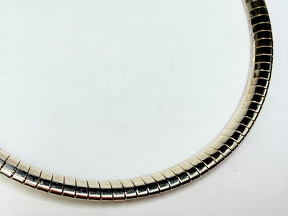 Italian H925 Sterling Silver Omega Necklace 16 Inch 5.5mm 26.4g JR1276