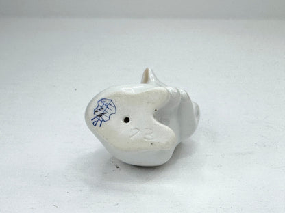 Vintage Herend White Arched Cat Hand Painted Porcelain Figurine A1192