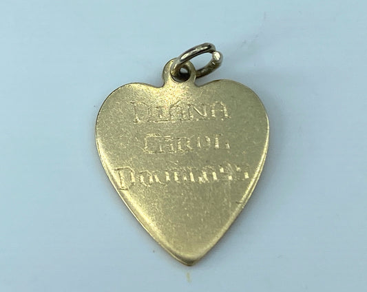 14K yellow gold Heart charm pendant 1.4g JR9526