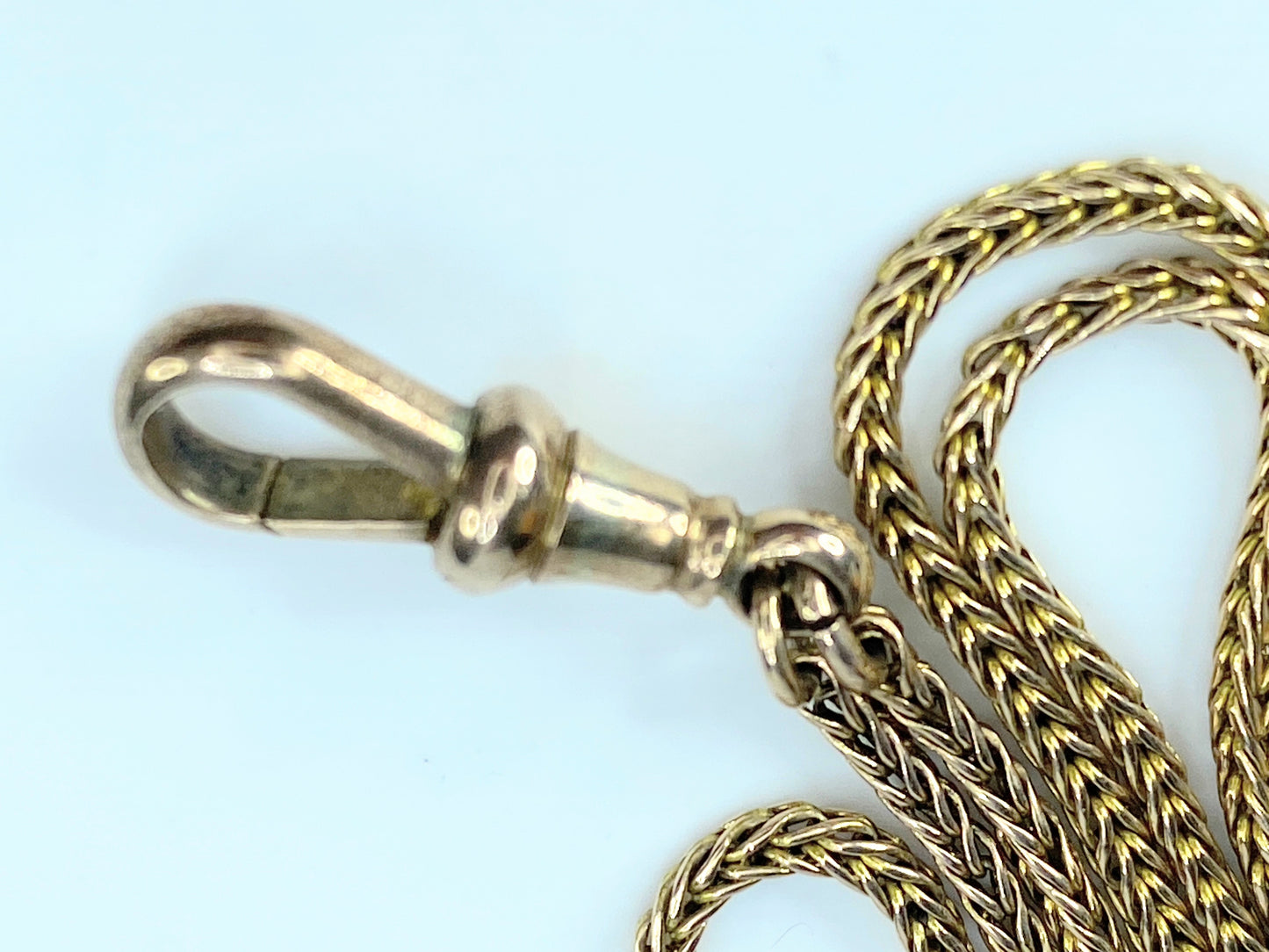 Antique 14K Wheat chain watch fob chain JR9005