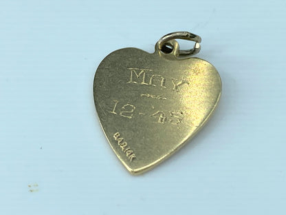 14K yellow gold Heart charm pendant 1.4g JR9526