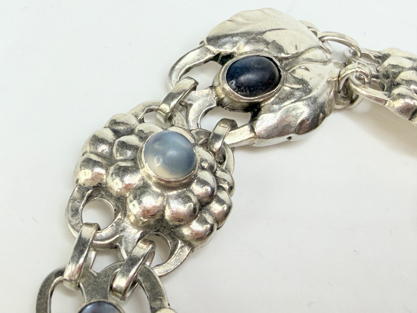 Georg Jensen Sterling Silver Moonstone Bracelet 7" Denmark Design JR1279