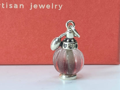 James avery Love Potion Art Glass "Perfume bottle" Sterling Charm in box JR186