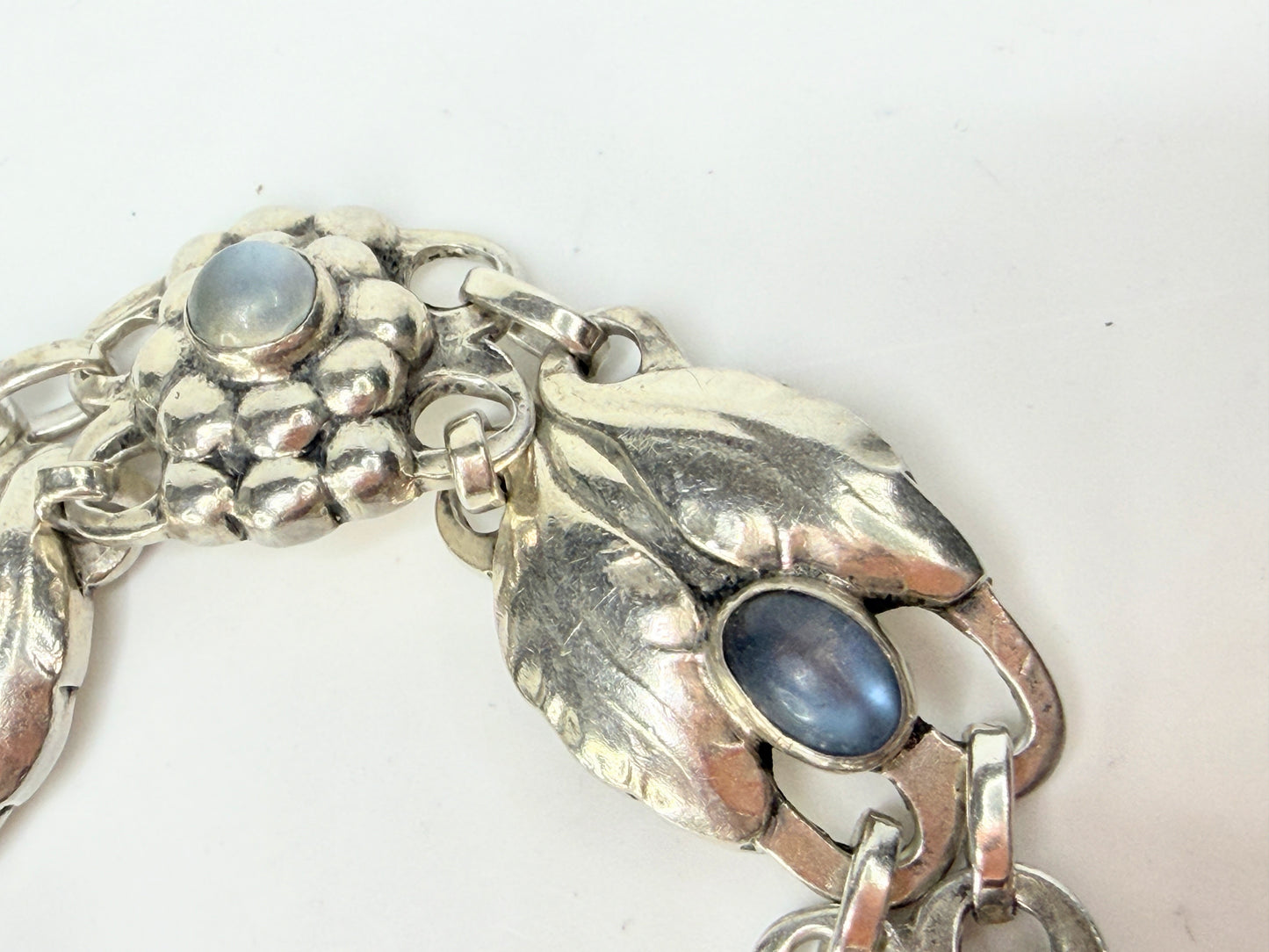 Georg Jensen Sterling Silver Moonstone Bracelet 7" Denmark Design JR1279