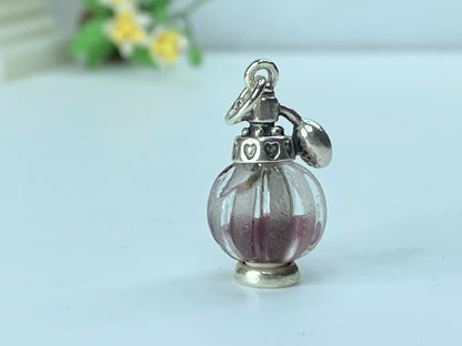 James avery Love Potion Art Glass "Perfume bottle" Sterling Charm in box JR186