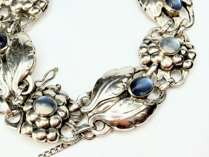 Georg Jensen Sterling Silver Moonstone Bracelet 7" Denmark Design JR1279