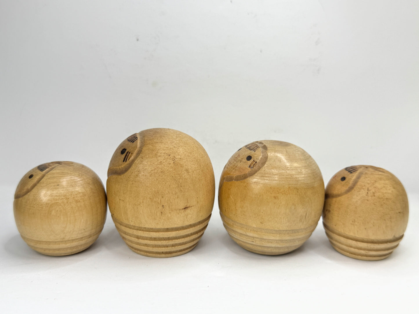 Vintage Miyashita Hajime Osanago Sosaku Kokeshi Dolls Set of 4 Japan A1196