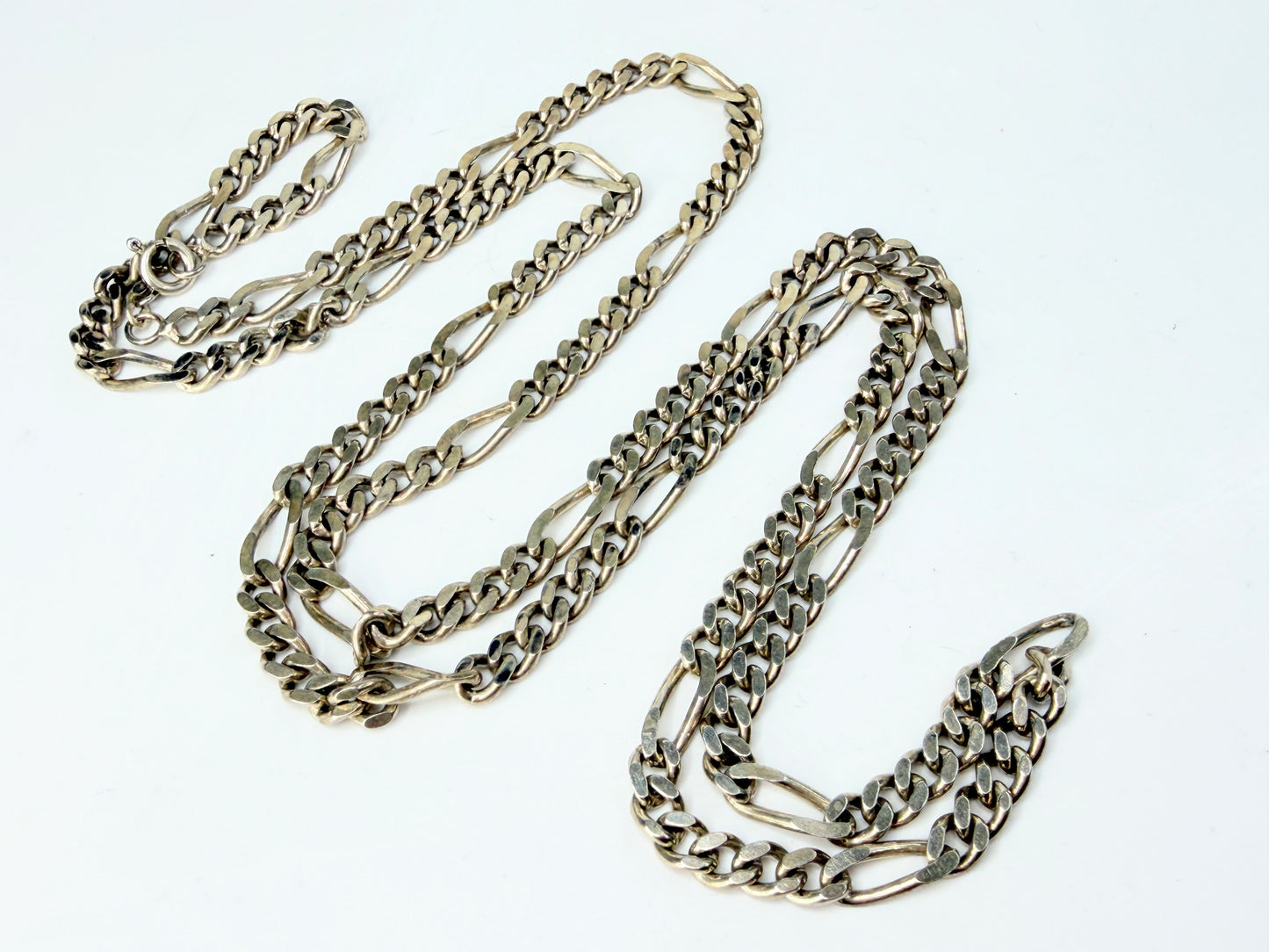 Sterling Silver Extra Long Figaro Chain Necklace 35in Heavy 50.1g JR1281